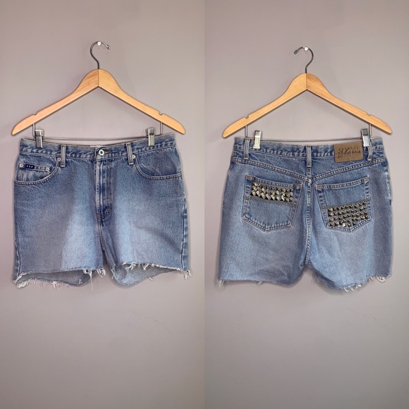 Express Pants - Vintage Express Jean Shorts Embellished Plus 14